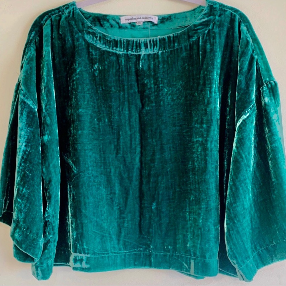 CUPCAKES & CASHMERE VELVET TOP SIZE M.